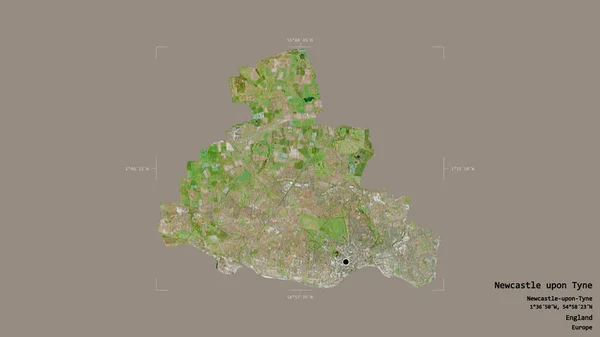 Oblast Newcastle Tyne Správní Hrabství Anglie Izolované Pevném Pozadí Georeferencované — Stock fotografie