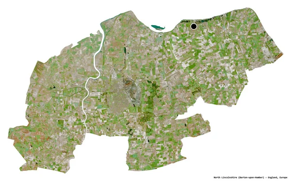 Форма Северного Линкольншира Унитарной Власти Англии Столицей Изолированной Белом Фоне — стоковое фото