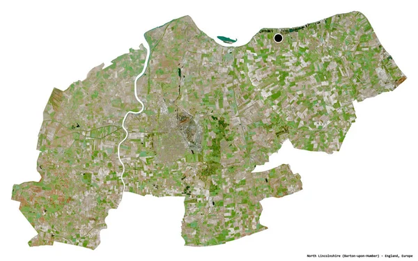 Forme Lincolnshire Nord Autorité Unitaire Angleterre Avec Capitale Isolée Sur — Photo