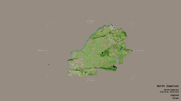 Området North Somerset Enhetlig Myndighet England Isolerad Solid Bakgrund Georefererad — Stockfoto