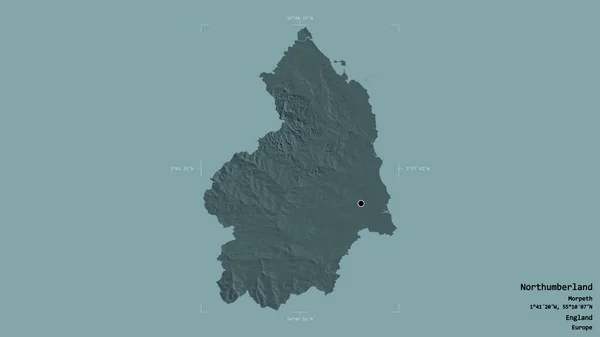 Територія Нортумберленду Адміністративного Графства Англії Ізольована Твердому Тлі Геотермальному Обмежувальному — стокове фото