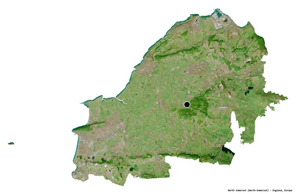 Shape North Somerset Unitary Authority England Its Capital Isolated White — Stock Photo, Image