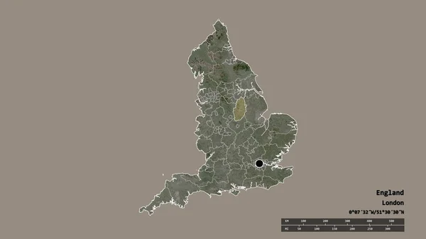 Forma Desnaturalizada Inglaterra Con Capital División Regional Principal Zona Separada — Foto de Stock