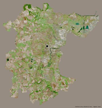 Stockton-on-Tees 'in şekli, İngiltere' nin üniter otoritesi, sermayesi sağlam bir renk arka planında izole edilmiş. Uydu görüntüleri. 3B görüntüleme
