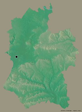 Wiltshire 'ın şekli, İngiltere' nin idari ilçesi, başkenti katı renk arka planında izole edilmiş. Topografik yardım haritası. 3B görüntüleme