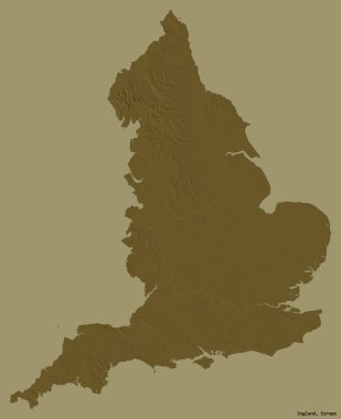İngiltere 'nin sermayesi katı renk arkaplanı ile izole edilmiştir. Renkli yükseklik haritası. 3B görüntüleme