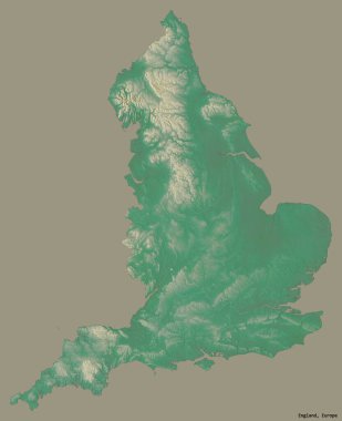 İngiltere 'nin sermayesi katı renk arkaplanı ile izole edilmiştir. Topografik yardım haritası. 3B görüntüleme