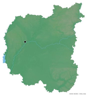 Ukrayna 'nın başkenti beyaz arka planda izole edilmiş Chernihiv' in şekli. Topografik yardım haritası. 3B görüntüleme