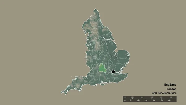 Forma Desnaturalizada Inglaterra Con Capital División Regional Principal Área Separada — Foto de Stock