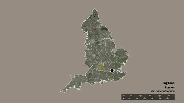 Forma Desnaturalizada Inglaterra Con Capital División Regional Principal Área Separada — Foto de Stock