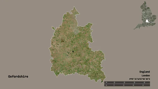 Shape Oxfordshire Verwaltungsbezirk Von England Mit Seiner Hauptstadt Isoliert Auf — Stockfoto