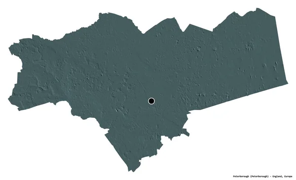 Forma Peterborough Autorità Unitaria Dell Inghilterra Con Sua Capitale Isolata — Foto Stock