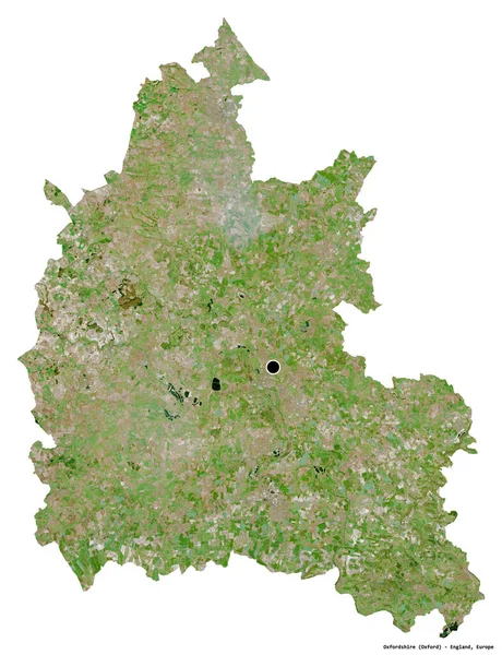 Alakja Oxfordshire Közigazgatási Megye Anglia Főváros Elszigetelt Fehér Alapon Műholdas — Stock Fotó