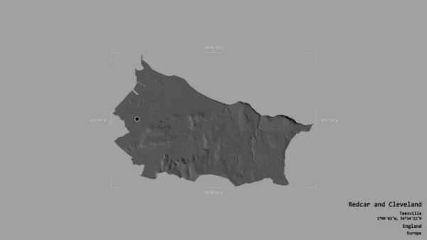 Oblast Redcar Cleveland Jednotný Orgán Anglie Izolované Pevném Pozadí Georeferencované — Stock fotografie