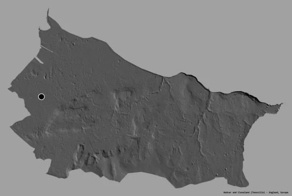 Forma Redcar Cleveland Autoridad Unitaria Inglaterra Con Capital Aislada Sobre — Foto de Stock