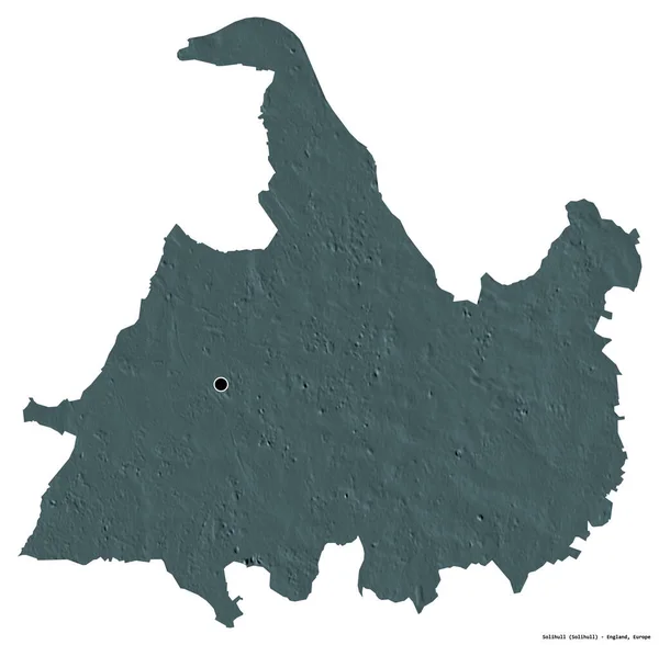 Form Solihull Enhetlig Myndighet England Med Dess Huvudstad Isolerad Vit — Stockfoto