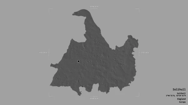 Oblast Solihull Jednotná Autorita Anglie Izolovaná Pevném Pozadí Georeferencované Hraniční — Stock fotografie