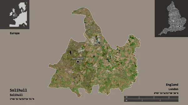 Forma Solihull Autoridad Unitaria Inglaterra Capital Escala Distancia Vistas Previas — Foto de Stock