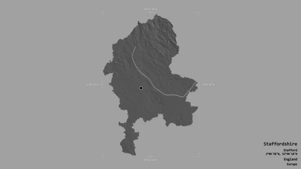 Area Dello Staffordshire Contea Amministrativa Dell Inghilterra Isolata Uno Sfondo — Foto Stock