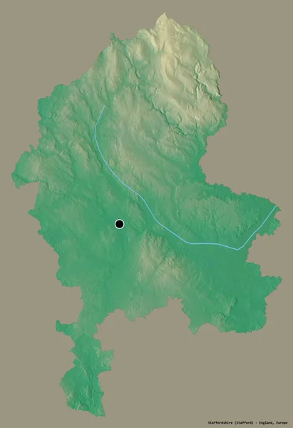 Staffordshire Ngiltere Nin Idari Ilçesi Başkenti Katı Bir Renk Arkaplanı — Stok fotoğraf