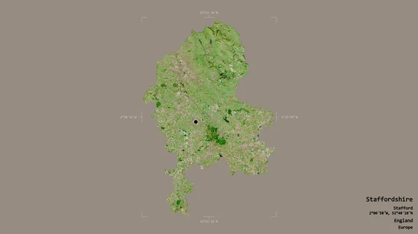 Oblast Staffordshire Správní Hrabství Anglie Izolované Pevném Pozadí Georeferencované Hraniční — Stock fotografie