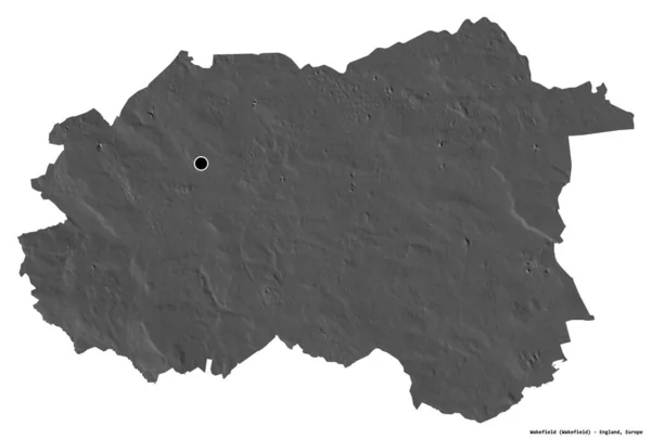 Form Wakefield Enhetlig Auktoritet England Med Dess Huvudstad Isolerad Vit — Stockfoto