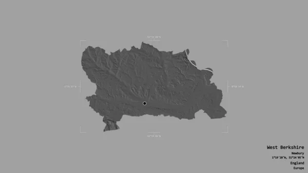 Obszar West Berkshire Hrabstwo Anglii Odizolowany Solidnym Tle Georeferencyjnym Polu — Zdjęcie stockowe