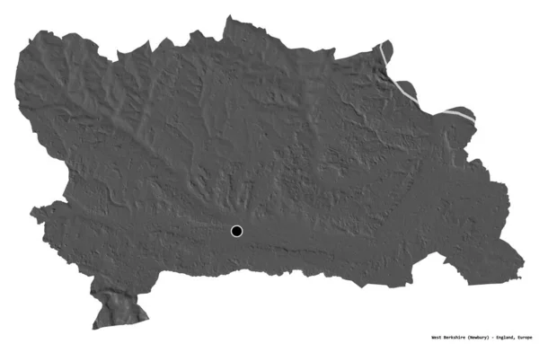 Форма Западного Беркшира Графства Англия Столицей Изолированной Белом Фоне Карта — стоковое фото