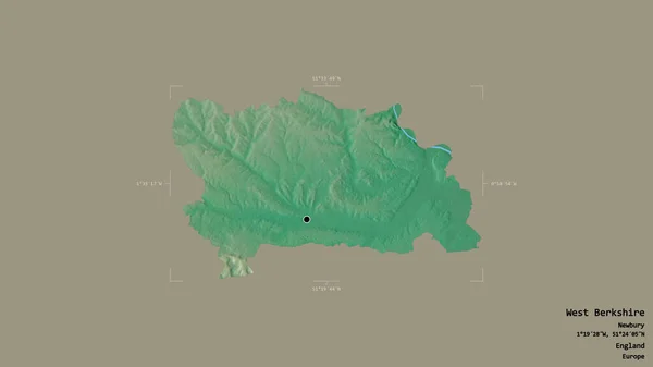 Área West Berkshire Condado Inglaterra Aislada Sobre Fondo Sólido Una —  Fotos de Stock