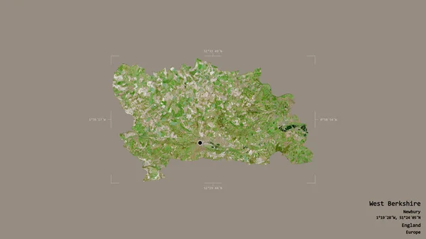 Area West Berkshire County England Isolated Solid Background Georeferenced Bounding — Stock Photo, Image