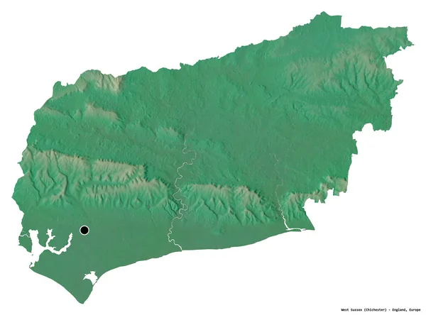 Forma Del West Sussex Contea Amministrativa Dell Inghilterra Con Sua — Foto Stock