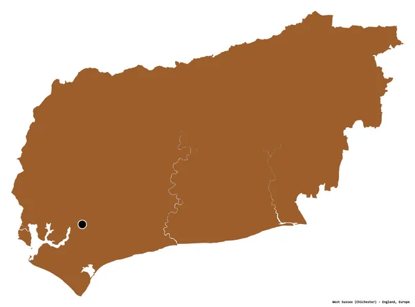 Σχήμα Του West Sussex Διοικητική Κομητεία Της Αγγλίας Την Πρωτεύουσά — Φωτογραφία Αρχείου