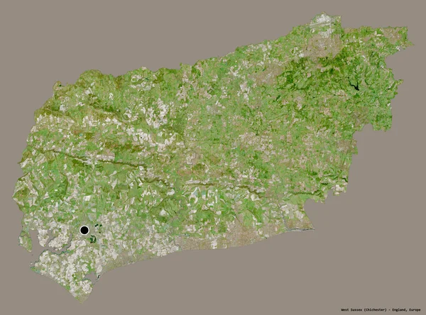 Form West Sussex Administrativa Grevskapet England Med Sin Huvudstad Isolerad — Stockfoto