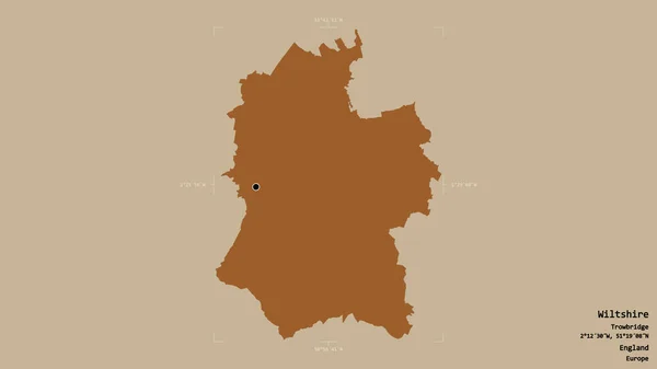 Район Уилтшир Административный Округ Англии Изолирован Твёрдом Фоне Геометрической Коробке — стоковое фото