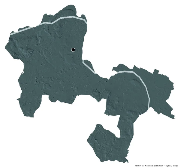 Shape Windsor Maidenhead Großraum Von England Mit Seiner Hauptstadt Isoliert — Stockfoto