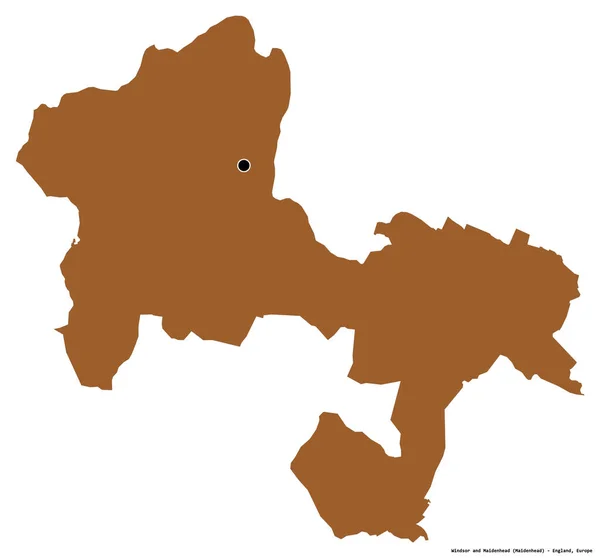 Form Windsor Och Maidenhead Storstadsdelen England Med Huvudstaden Isolerad Vit — Stockfoto