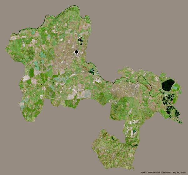 Форма Виндзора Мейденхеда Столичного Округа Англии Столицей Изолированной Сплошном Цветном — стоковое фото