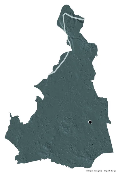 Form Wokingham Enhetlig Auktoritet England Med Dess Huvudstad Isolerad Vit — Stockfoto