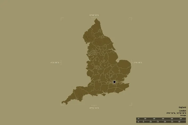 Área Inglaterra Aislada Sobre Fondo Sólido Una Caja Delimitadora Georeferenciada — Foto de Stock