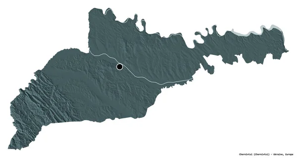 Gestalt Von Czernowitz Region Der Ukraine Mit Seiner Hauptstadt Isoliert — Stockfoto