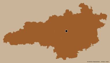 Ukrayna 'nın başkenti Kirovohrad' ın katı renk arkaplanı ile izole edilmiş hali. Desenli dokuların bileşimi. 3B görüntüleme