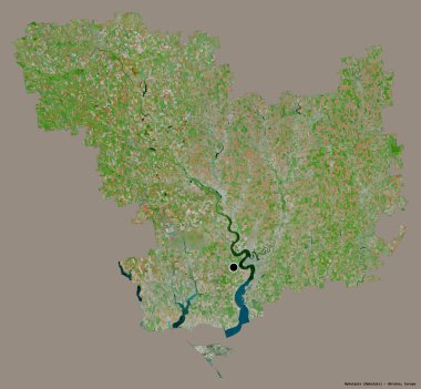 Ukrayna 'nın başkenti Mykolayiv' in katı renk arkaplanı ile izole edilmiş hali. Uydu görüntüleri. 3B görüntüleme