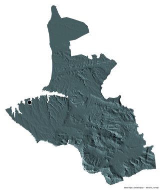 Sivastopol, Ukrayna özerk cumhuriyeti, başkenti beyaz arka planda izole edilmiş. Renkli yükseklik haritası. 3B görüntüleme