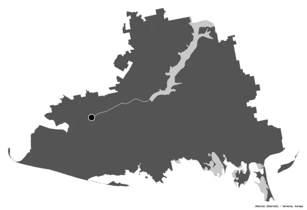 Gestalt Von Cherson Region Der Ukraine Mit Seiner Hauptstadt Isoliert — Stockfoto