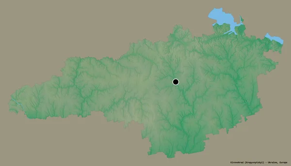 Form Kirovohrad Region Ukraina Med Sin Huvudstad Isolerad Solid Färg — Stockfoto