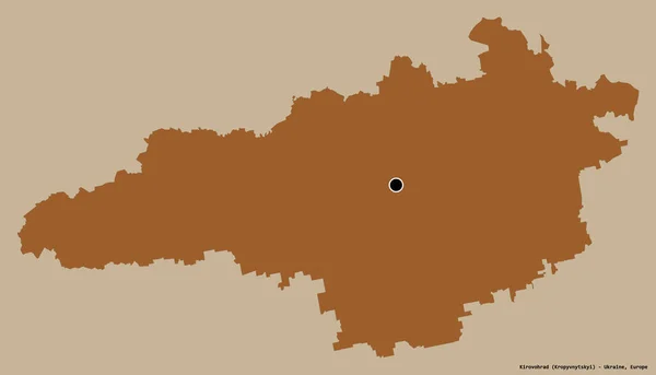 Σχήμα Του Kirovohrad Περιοχή Της Ουκρανίας Κεφάλαιό Του Απομονώνονται Ένα — Φωτογραφία Αρχείου