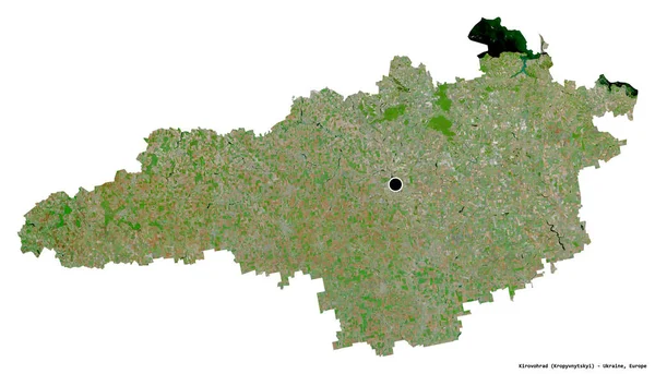 Beyaz Arka Planda Başkenti Izole Edilmiş Kirovohrad Ukrayna Bölgesi Uydu — Stok fotoğraf