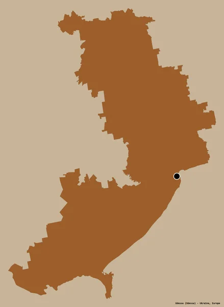 Form Odessa Region Ukraina Med Sin Huvudstad Isolerad Solid Färg — Stockfoto
