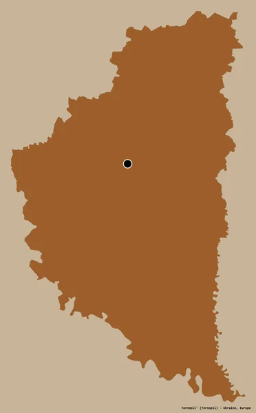 ウクライナの領域 Ternopil の形状は その首都は 固体色の背景に隔離されています パターン化されたテクスチャの構成 3Dレンダリング — ストック写真