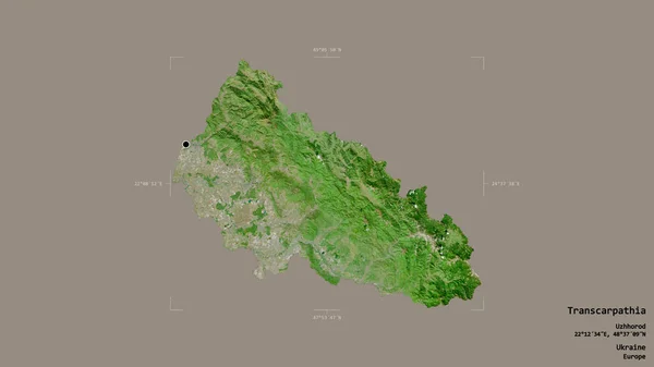 Área Transcarpatia Región Ucrania Aislada Sobre Fondo Sólido Una Caja — Foto de Stock